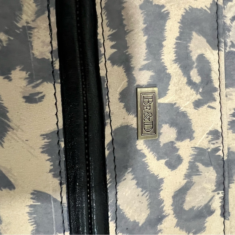 Be & D Leopard Print Soft Leather Laptop/ Work Everyday Messenger Bag - Picture 7 of 16